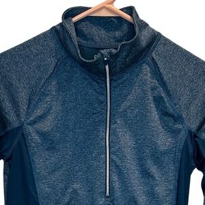 Danskin Now Women's Teal Blue Half Zip Pullover‎ Back Cutout Medium 8-10